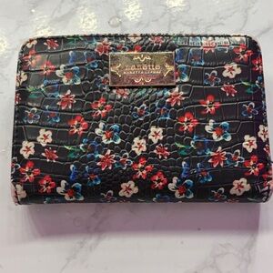 Nanette Lepore wallet Floral Design Dark Black